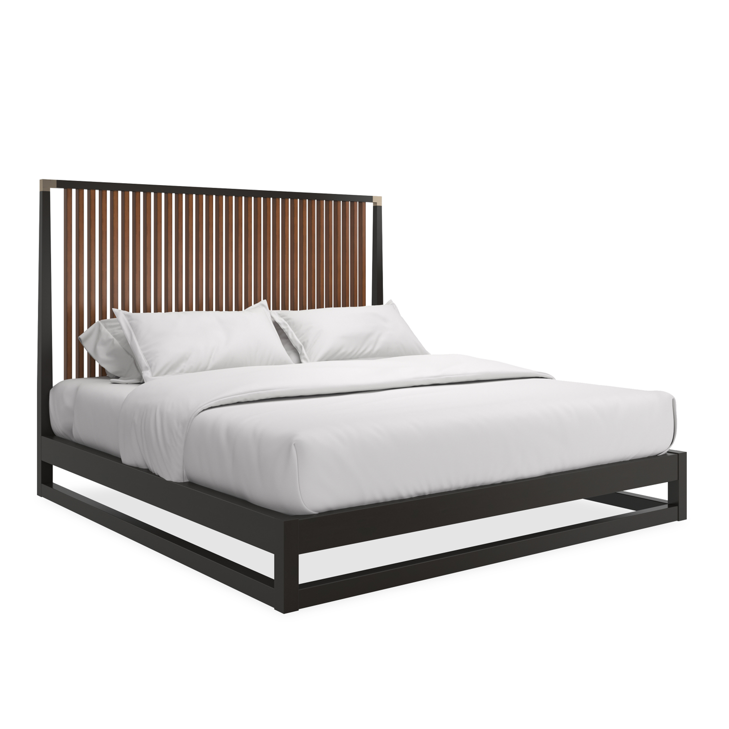 Caracole Philippines Pinstripe Slatted Ame. Kg Bedframe Dark